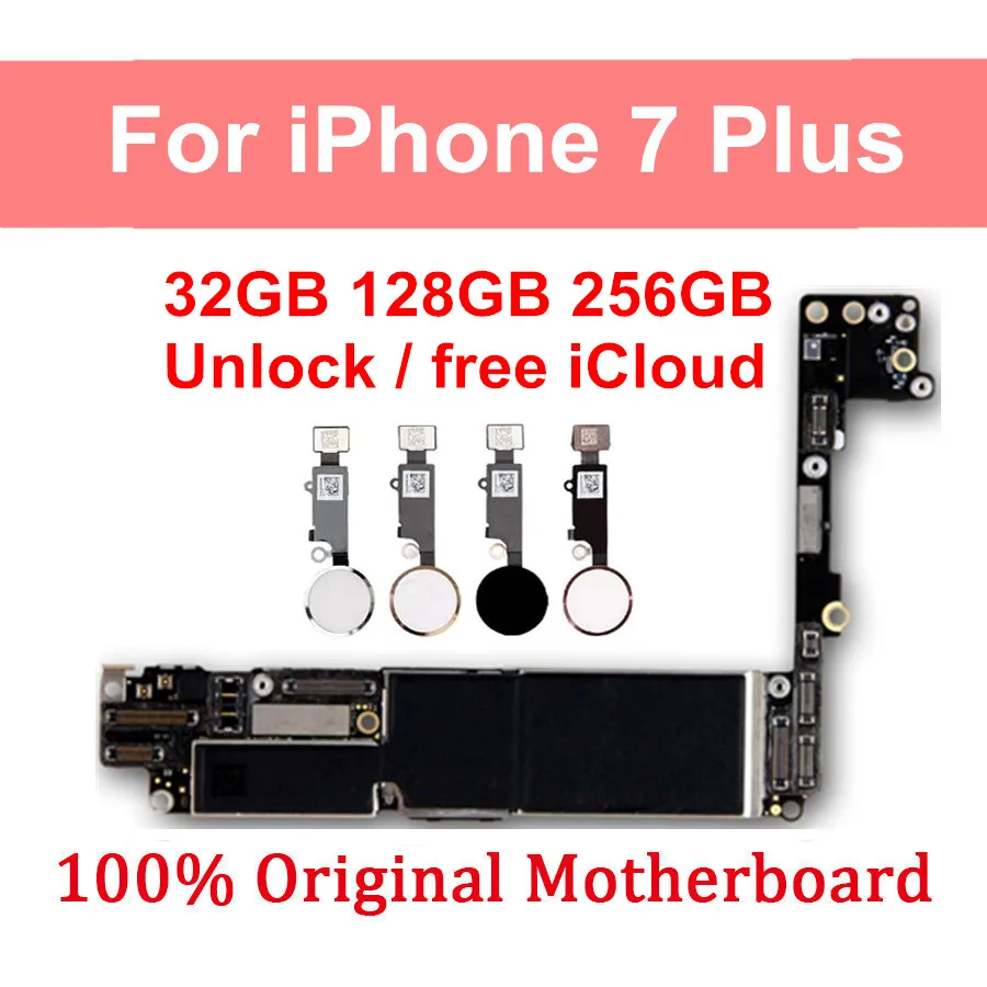 Логическая плата для iPhone 7 Plus полностью Рабочая материнская 5 дюймов с системой