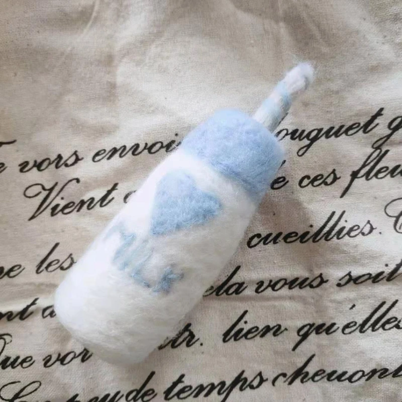 

DIY Baby Wool Felt Milk Bottle+Cookies Decorations Newborn Photography Props Set
