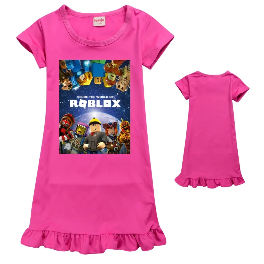 Платье Robloxing для маленьких девочек ночная рубашка летняя мультяшная детская