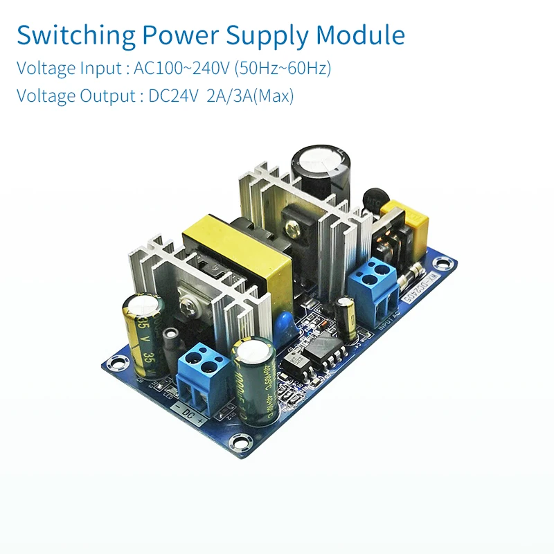 UNISIAN 24V Переключая Питание модуль переменного тока 100 240V DC/DC 2A 3A 50 Вт адаптер