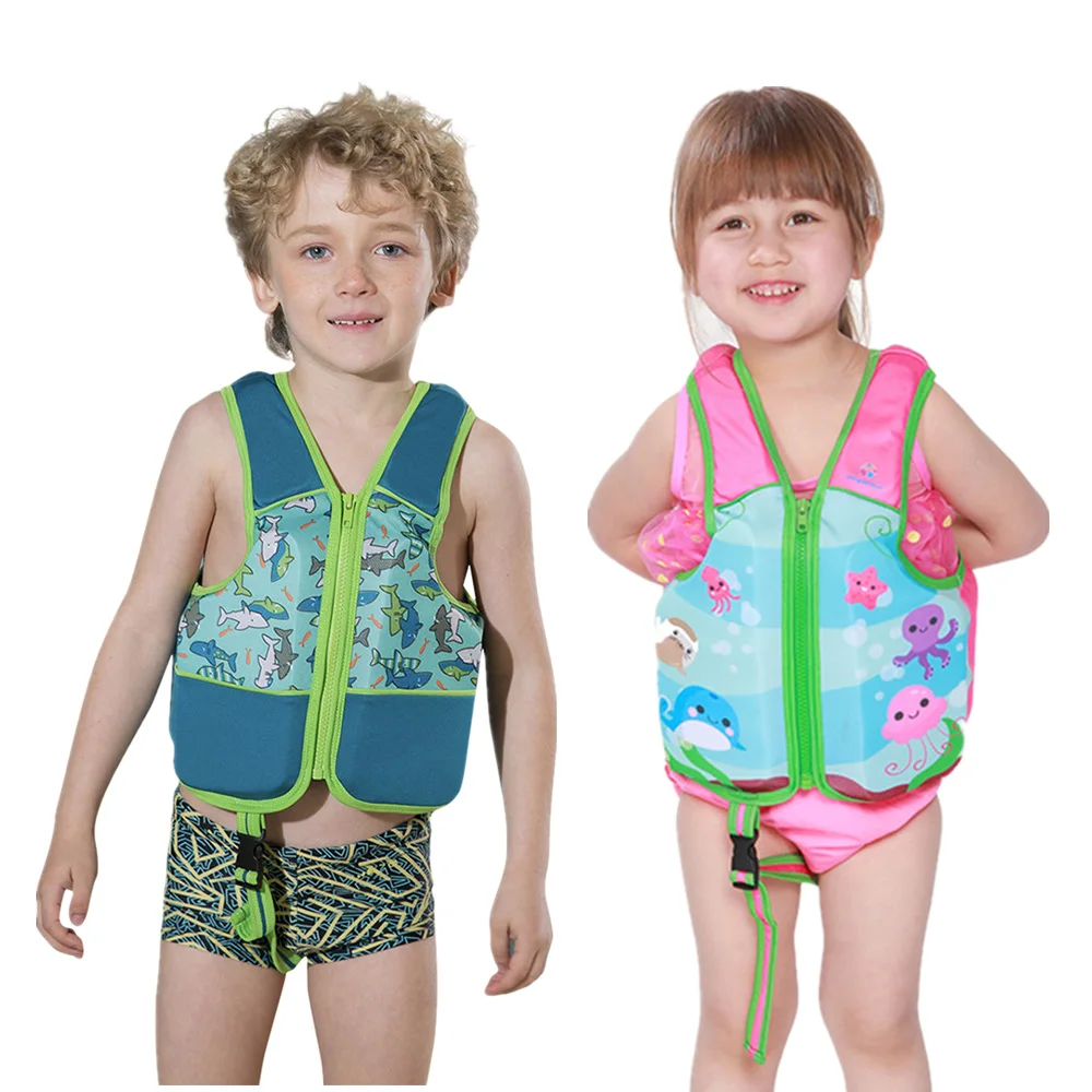 

Children Swimming Life Jackets Vest Cartoon Animals Pools Buoyant Pads 2-6 Years Kids Swim Trainer Vest
