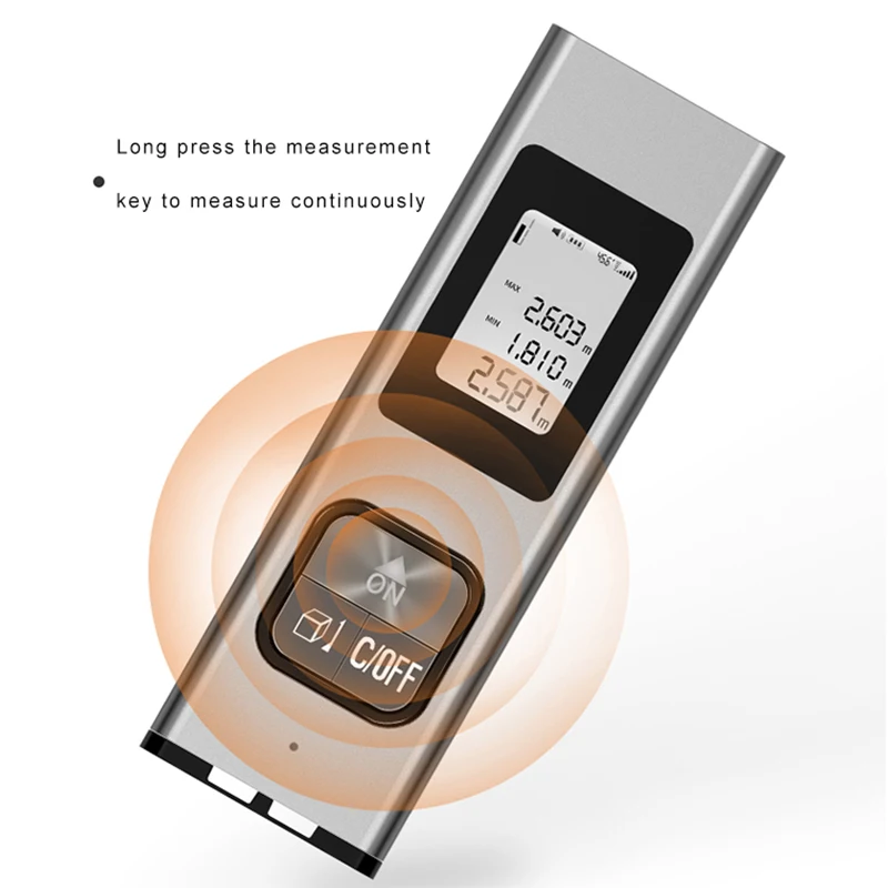 

JRTMFG New Laser Rangefinder Digital Mini USB Aluminum Alloy Materia Industry Household Dual Use Laser Tape Laser Distance Meter