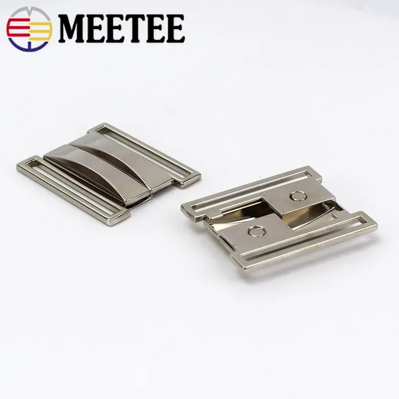 Meetee 2 шт. 30 70 мм металлический ремень пряжки Женское пальто пуховик брюки пуговицы