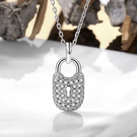 925 sterling silver shining diamond lock luxury pendant necklace for women link chain necklace romantic fine jewelry gifts