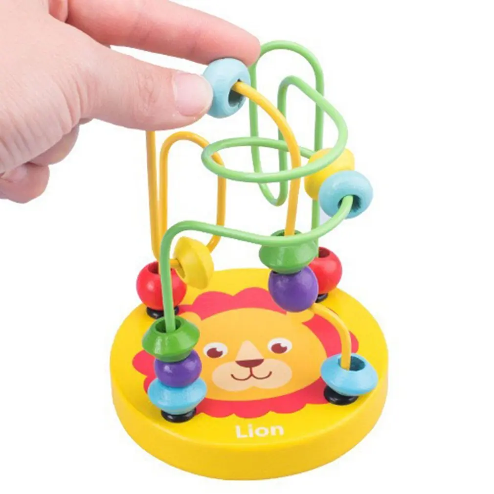 Juguete de matem&aacute;ticas educativo Montessori para ni&ntilde;os, Mini c&iacute;rculos de madera, laberinto de alambre, monta&ntilde;a rusa, Abacus, rompecabezas, Juguetes-4