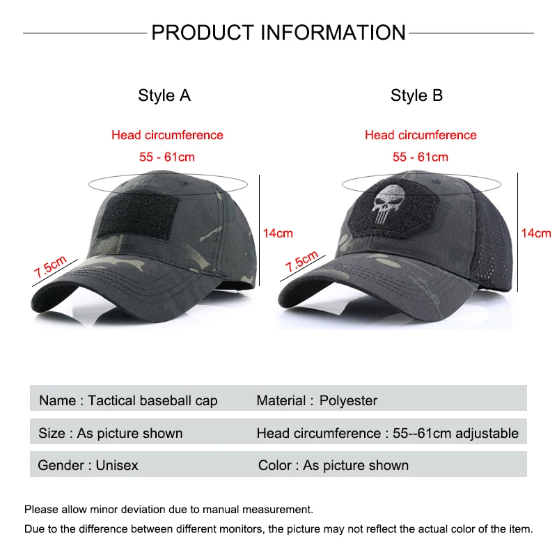 Кепка-Снэпбэк Мужская тактическая камуфляжная кепка в стиле милитари с черепом