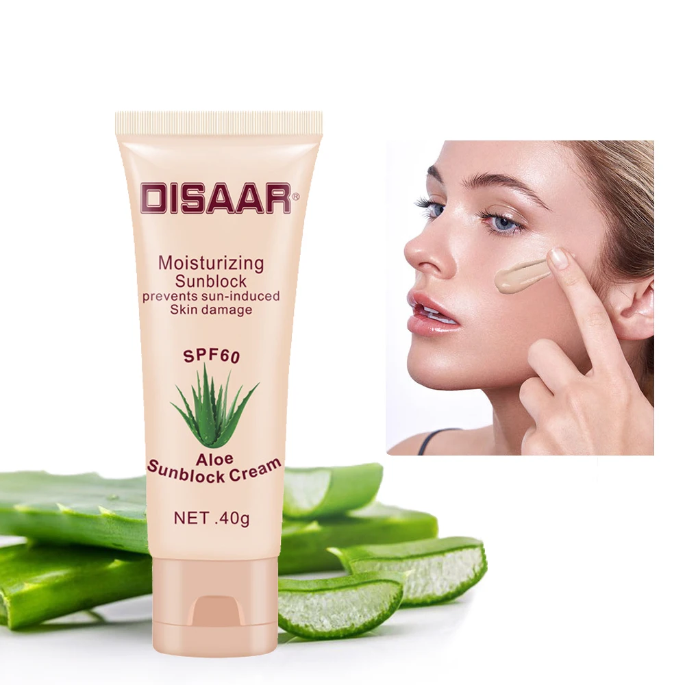 

Facial Body Sunscreen Whitening Sunblock Skin Protective Cream Anti Aging Oil Control Aloe Moisturizing SPF 60 Skin Care