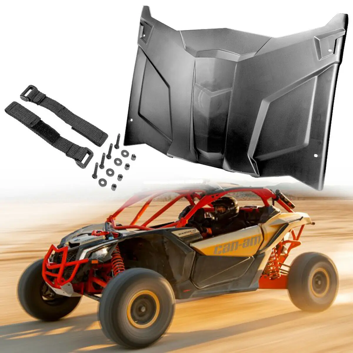 KEMIMOTO UTV 51,5 дюймов PP жесткий пластиковый верхний чехол на крышу, солнцезащитный козырек для Can-Am Maverick X3