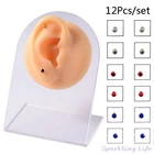 12 шт.компл. красочное искусственное кольцо, не проколотое магнитное ушное хрящ, женское Ювелирное кольцо в ночном свете