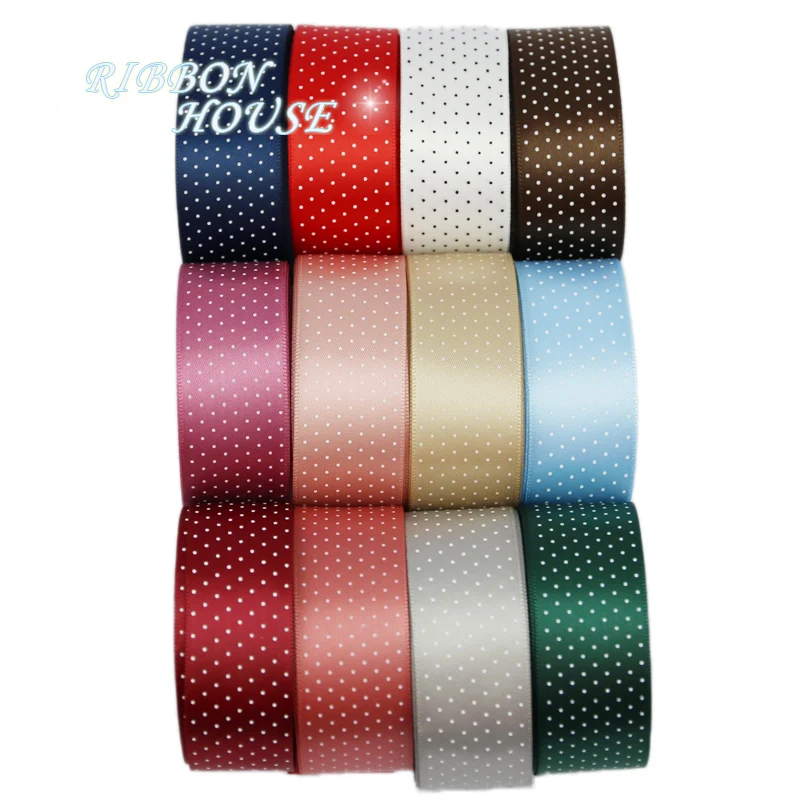 Атласная Лента ручной работы с рисунком 2 м/лот 25 мм|Ленты для шитья| |