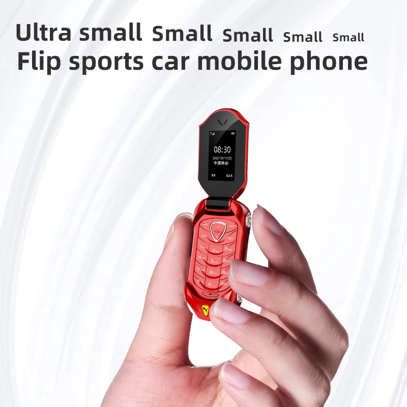 

Mini Car Model Flip Mobile Cellphone Student Kids Small Phone F18 mobile phone cool sports car standby clamshell machine