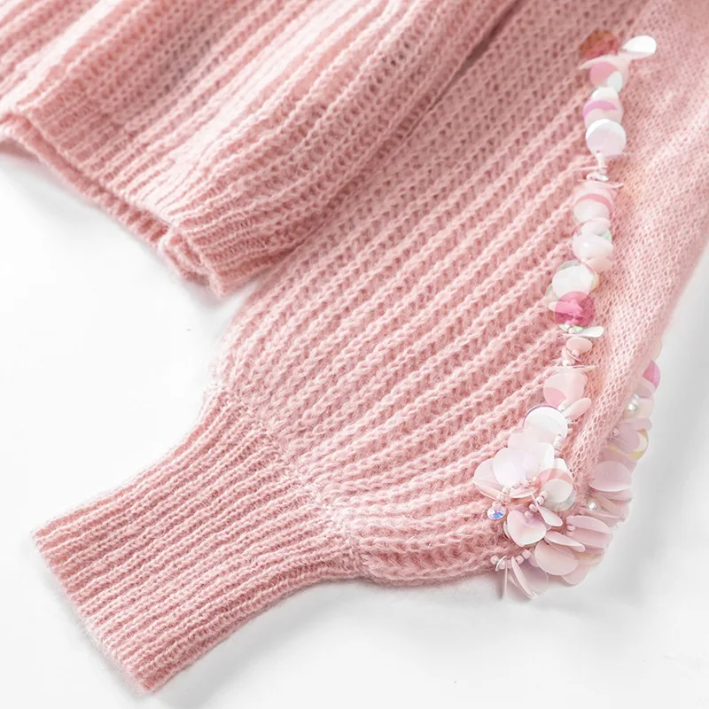 

Quality Women Top Sweaters 2021 Spring Summer Jumpers Women Sequined Patchwork Long Sleeve Plus Size Sweaters Casual Pullovers