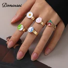 Модные металлические Открытые Кольца Donarsei для женщин, Тай Чи ин Янг, милые маленькие тюльпаны, маргаритки, бабочки, регулируемое кольцо на палец для вечеринки