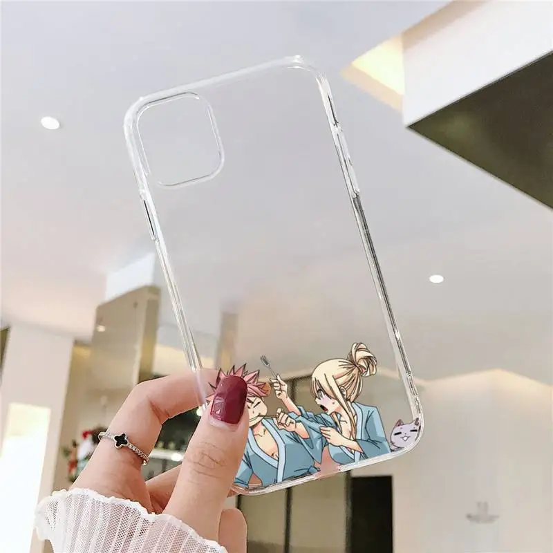 

Anime Fairy Tail cool sexy Phone Case Transparent for iPhone 6 7 8 11 12 s mini pro X XS XR MAX Plus SE cover funda