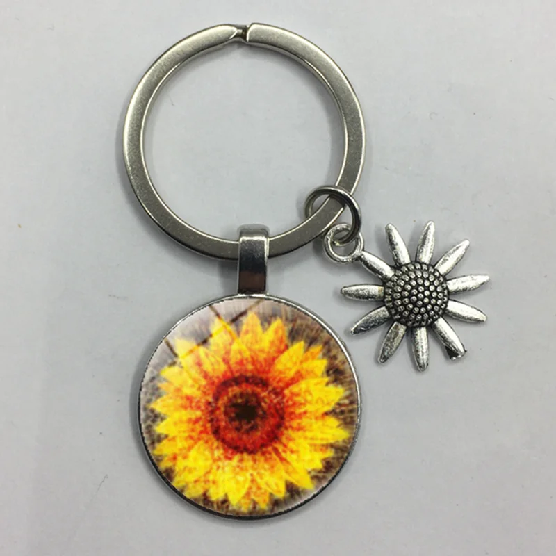 Подсолнух Хрустальный брелок Подвеска Маргаритка стеклянный кабошон подвеска