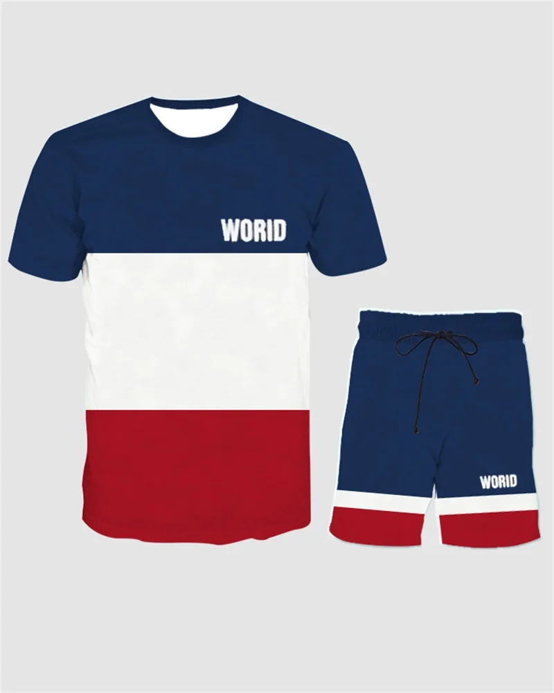 

Fahion New Men's 3D T shirt Set 3D Print Trend Exquisite Pattern Clothes Men's Outdoor Leisure Short Sleeve Shorts 2 Piece Set