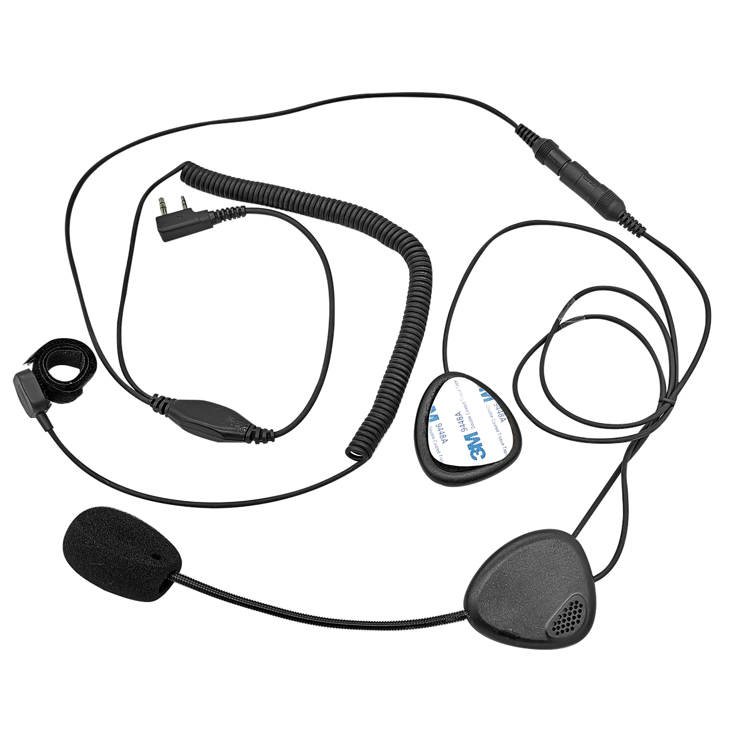 

2 Pin Open/Half Face Motorcycle Bike Helmet Earpiece Headset Mic Compatible for Baofeng Kenwood Wouxun Walkie Talkie