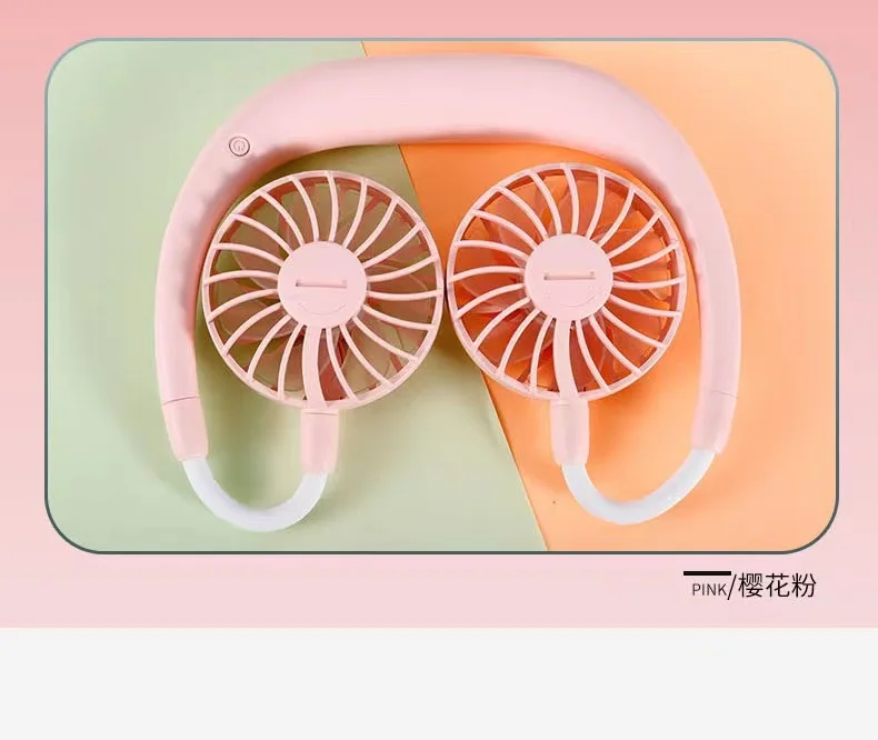 

Pink Portable Neck Fan Hand Free Personal Mini Fans USB neck hang fan