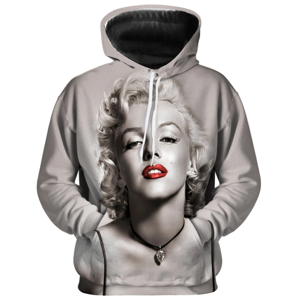 Мэрилин Монро 3D принт для мужчин и женщин хип хоп толстовки уличная Harajuku