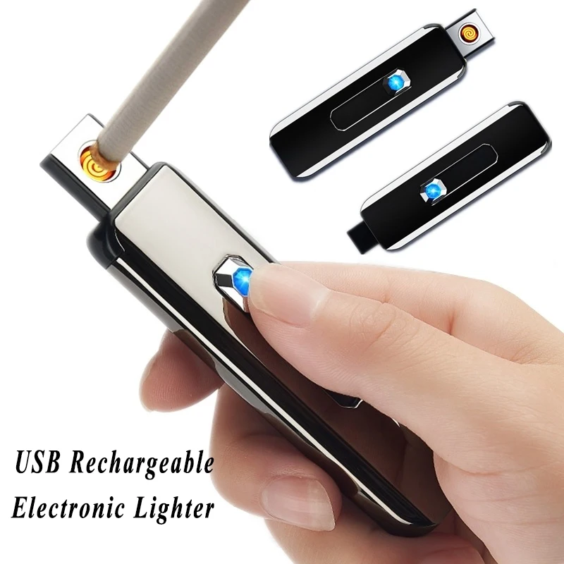1 шт USB Зажигалка перезаряжаемая беспламенная без газа электронная зажигалка