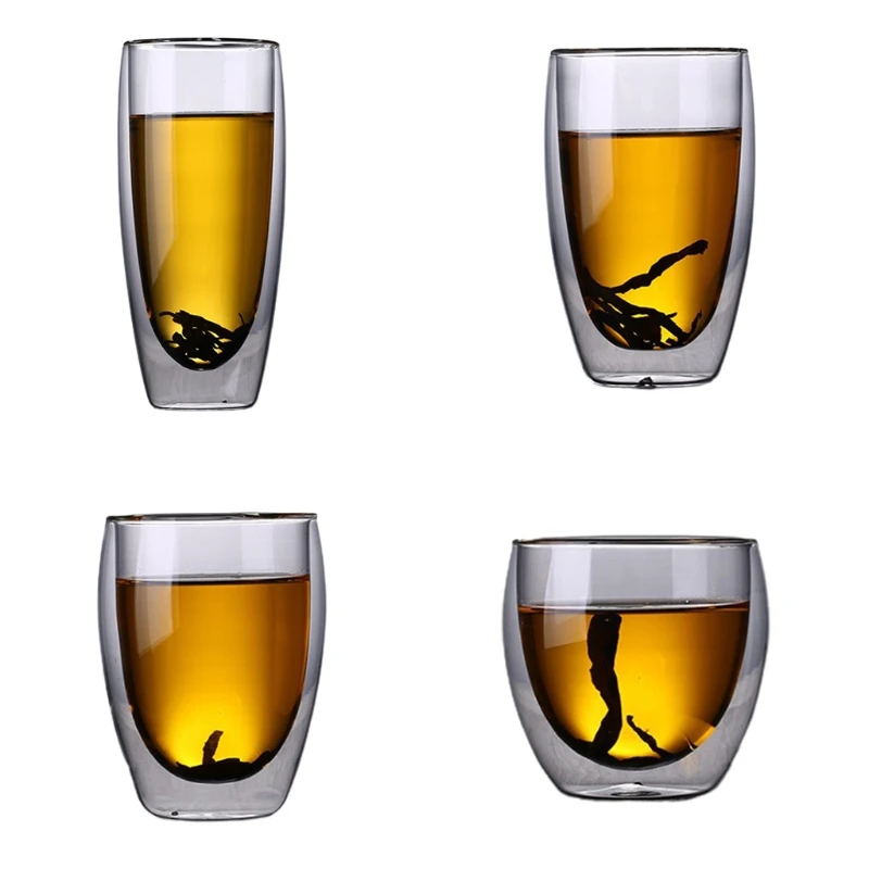 

250/350/450/650ml Double Wall Heat Resistant Thermo Glass Cup Insulated Tea Coffee Water Mug Transparent Clear Drinking Glasses
