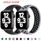 Ремешок силиконовый Solo Loop для Apple Watch Band 44 мм 40 мм 38 мм 42 мм, Воздухопроницаемый Эластичный Силиконовый Браслет для iWatch Series 3 4 5 SE 6