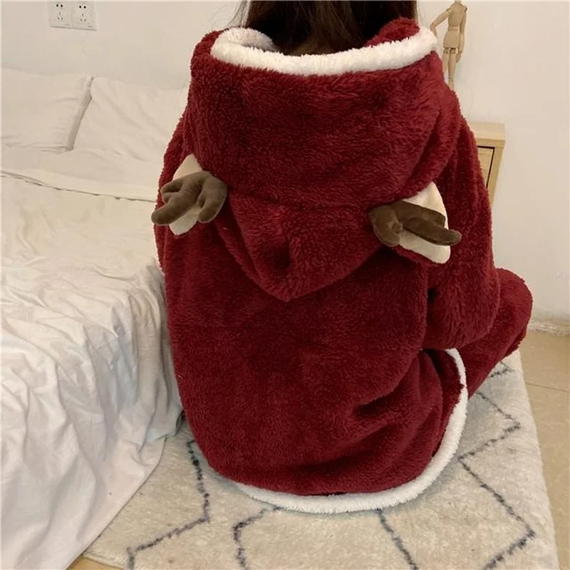 Pajamas Christmas Pajamas Set Female Comfortable Outer Wear Loungewear Students Cute Age Reduction Warm Loose Suit Sleepwear