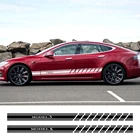 2 шт., виниловые наклейки на дверь и боковую юбку для Tesla Model 3 S X Y P100D