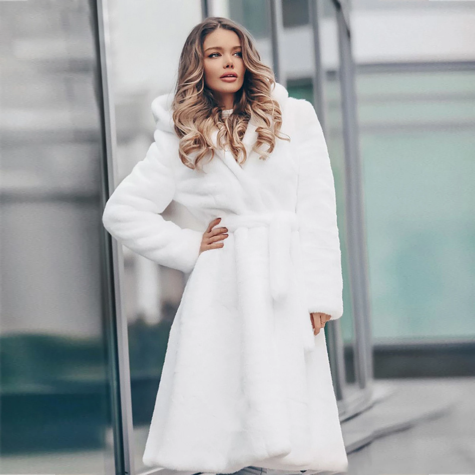

2020 Winter Women High Quality Faux Rabbit Fur Coat Luxury Long Fur Coat Loose Lapel OverCoat Thick Warm Plus Size Female Plush