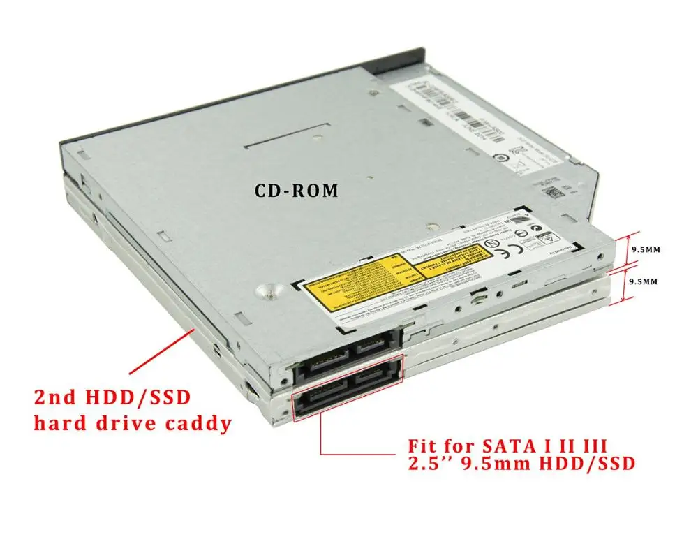 Жесткий диск 9 5 мм 2 й SSD HDD Caddy для MSI GE40 GE62 GT72 CX62 6QD GE72 6QF Apache Pro|Компьютерные кабели и