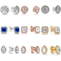 925 sterling silver earring 9 style earrings family tree water drop crystal earrings for women wedding party jewelry