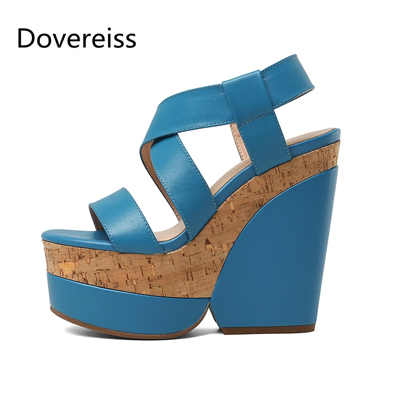 

Модные летние женские туфли с пряжкой doveiss, однотонные оранжевые элегантные водонепроницаемые женские сандалии, сочетание 34-42