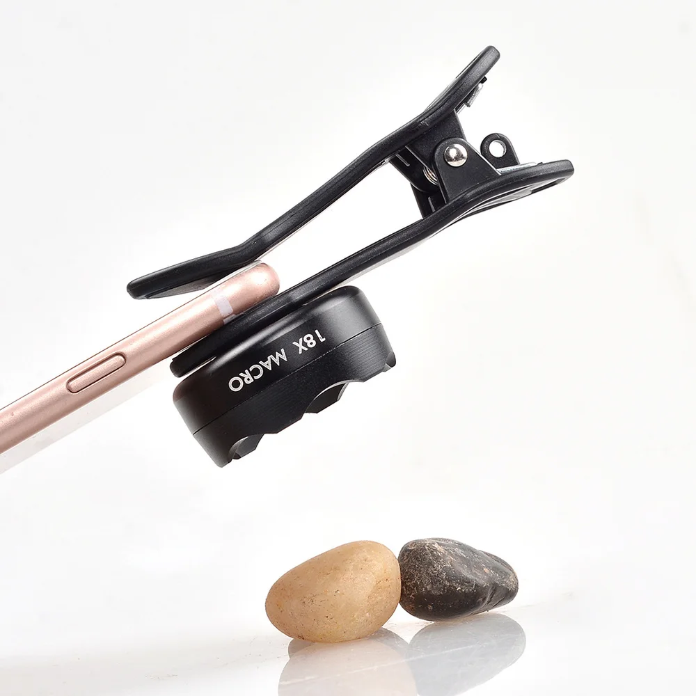 

18x Macro Cellphone Lens Insects Jewelry High Definition Shot Telephone Lens (Black)