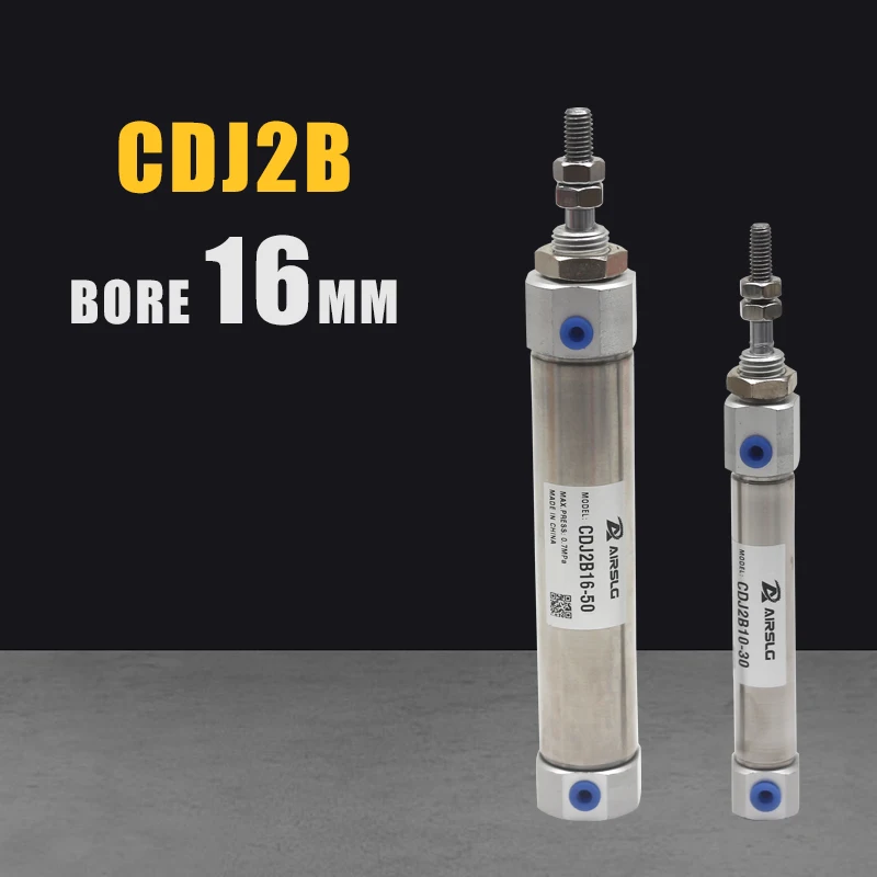 

Пневматический мини-цилиндр CDJ2B типа, Двойное действие, один стержень 16 мм, отверстие 5 ~ 200 мм, ход CDJ2B16