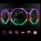 Кулер для ПК, 120 мм, с RGB-подсветодиодный кой, 120 мм, тихий, с пультом дистанционного управления AURA синхронизирующий компьютер