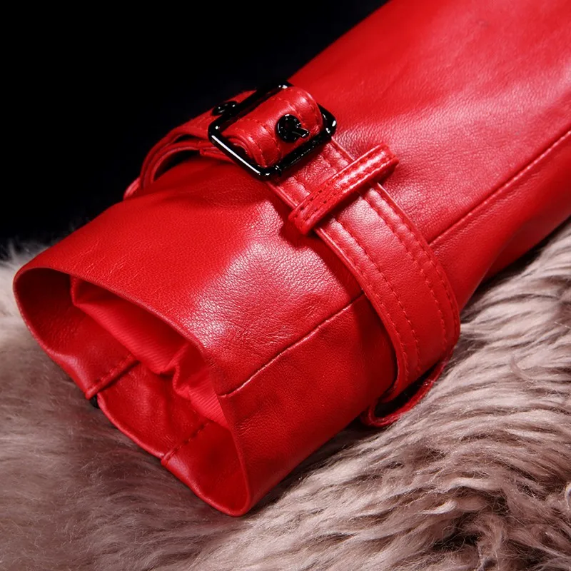 

Women Sexy Short Autumn Natural Sheepskin Jacket Lady Buttons Bikers Windbreaker Genuine Leather Jacket Punk Style Outwear Coat