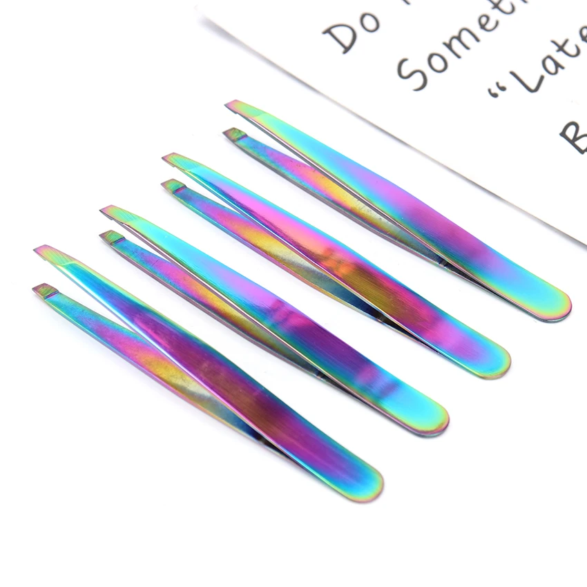 1 шт. Цветные Титановые пинцеты для накладных ресниц пинцет из нержавеющей стали
