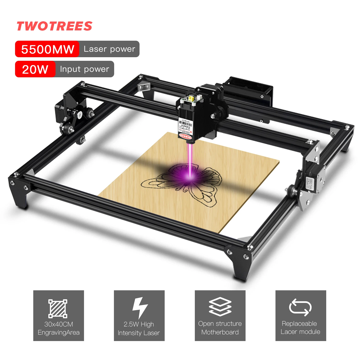 Лазерный гравировальный станок Twotrees 2 5 Вт | Компьютеры и офис