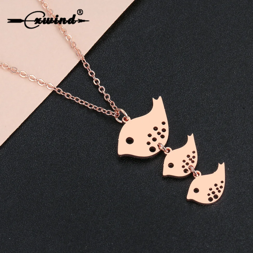 

Cxwind Stainless Steel Charm Animal Birds Necklaces for Women Mom with Kids Bird Pendant Necklace Female Clavicle Chain Jewelry