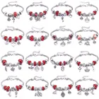 Новый модный браслет из натурального камня с бусинами, красные бусины с кристаллами, подвеска со слоном, романтический энтузиазм, женский браслет на руку