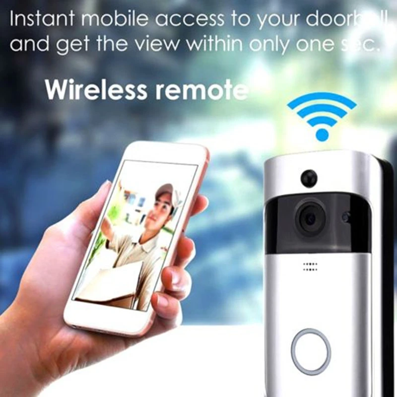 Умный дверной звонок беспроводной с камерой Wi Fi дистанционный видеодомофон ИК