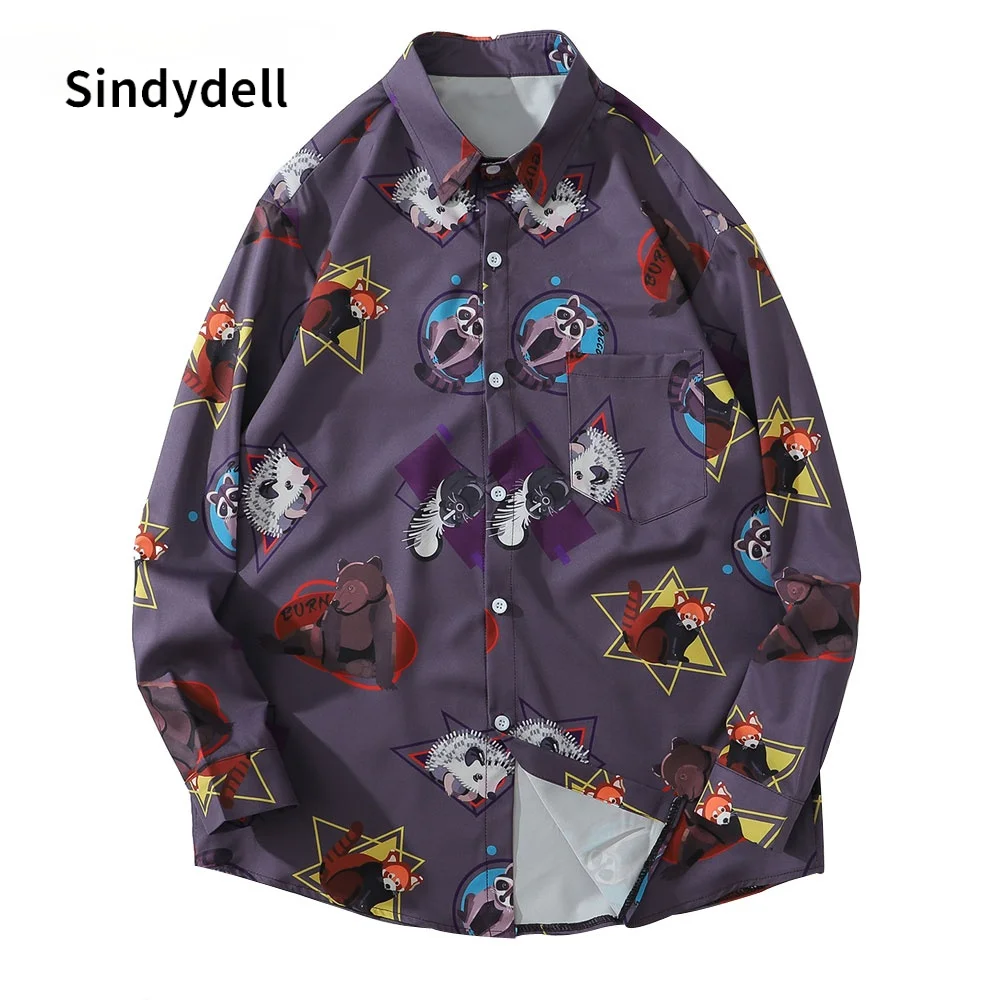 

Sindydell eekhegel Wasbeer, гавайская рубашка с принтом животных, Повседневная Уличная одежда в стиле Харадзюку