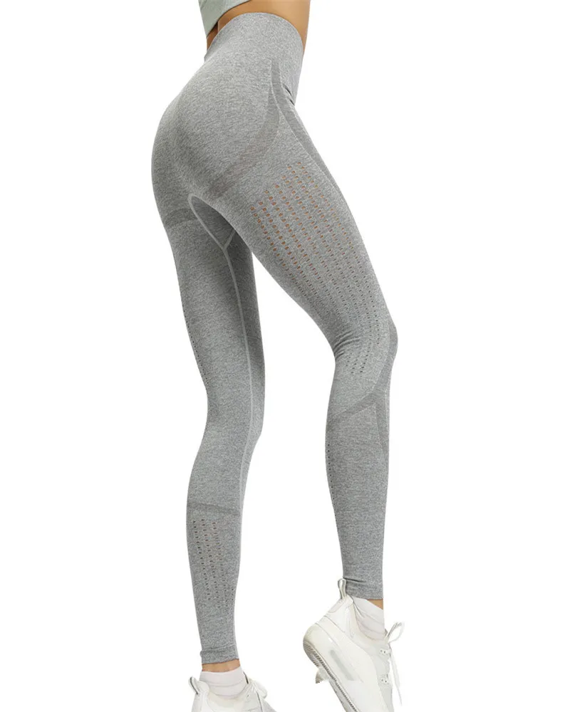 

Mulheres de cintura alta sem costura esportes leggings cropped yoga pant meninas elÃ¡stico secagem rÃ¡pida capris oco para fora gi