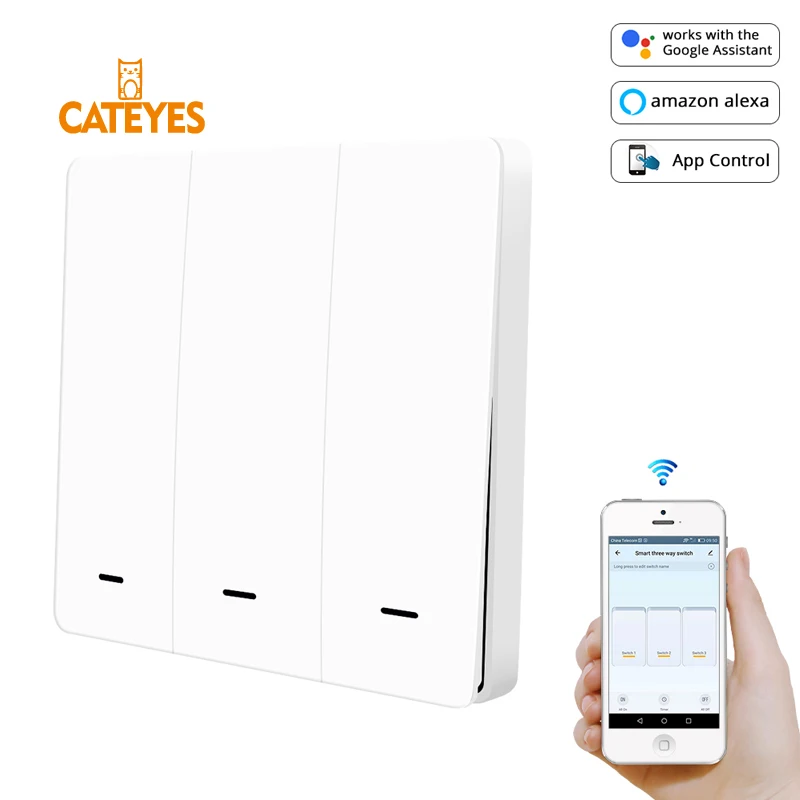 Настенный выключатель zigbee cateyes 3Gang дистанционное управление Беспроводной