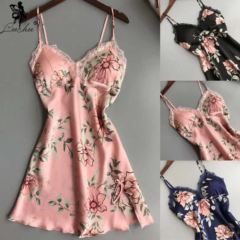 

Leechee Women Sleepwear Nighty Nightdress Sexy Lingerie Nightgown Lady Off Shoulder Nightwear Female Night Home Cloth Dress