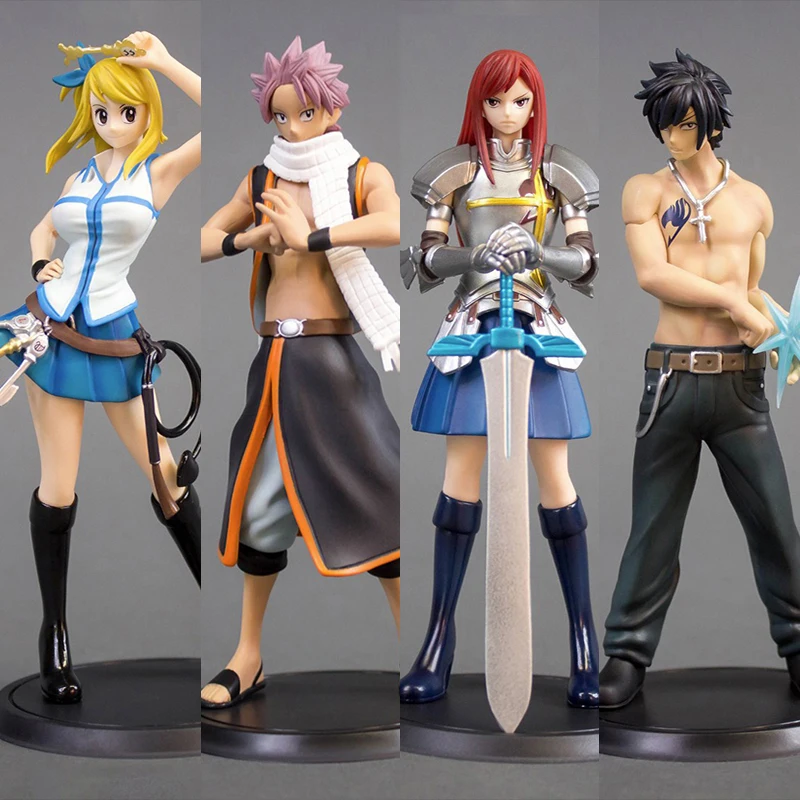 

15cm 4pcs/Set Fairy Tail Figures Erza Scarlet Gray Fullbuster Lucy Heartfilia Natsu PVC Action Figure Anime Model Toy