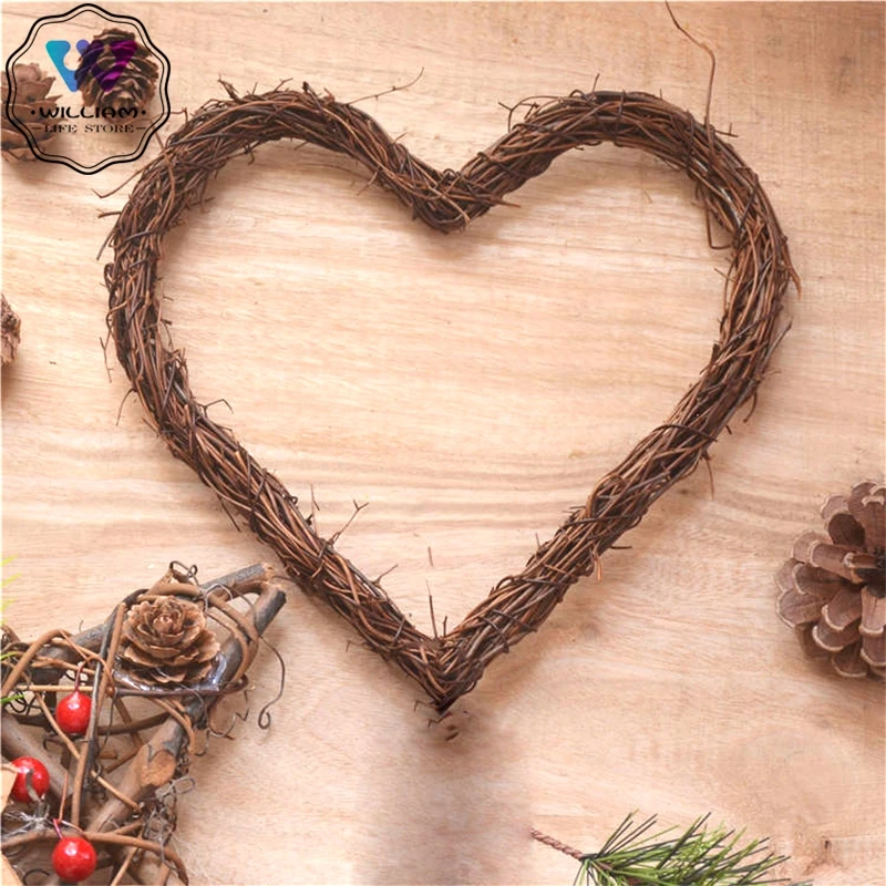 Красивый венок из ротанга в форме сердца искусственный фон для свадебных