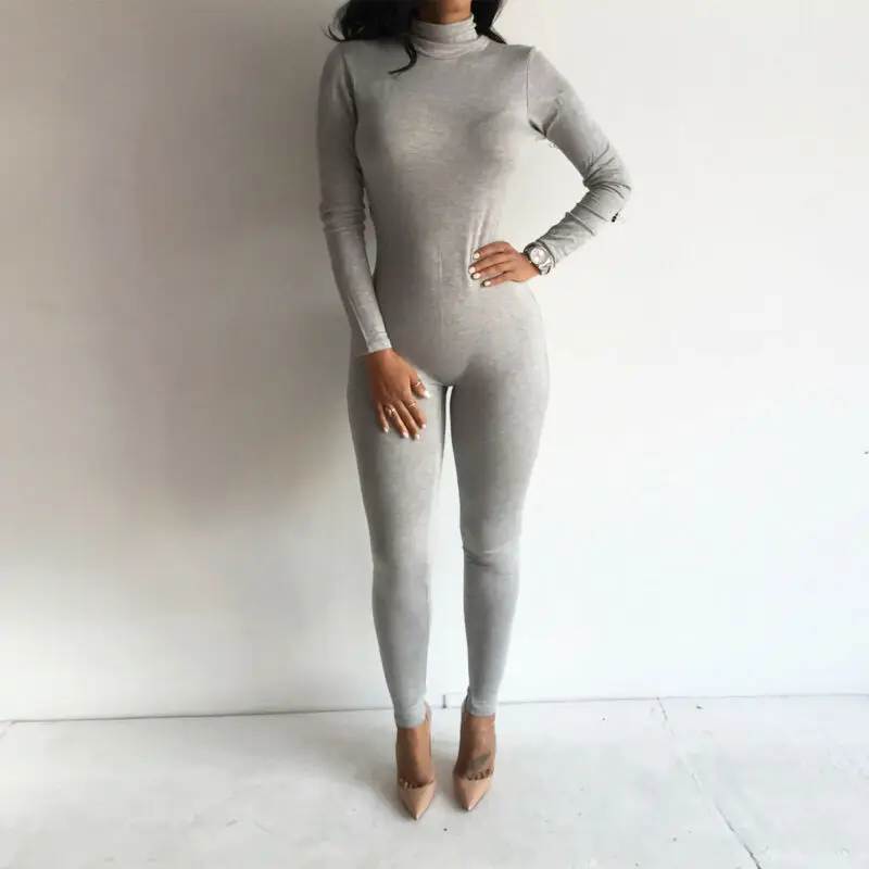 Женские комбинезоны на весну и осень повседневные без украшений одноцветные с