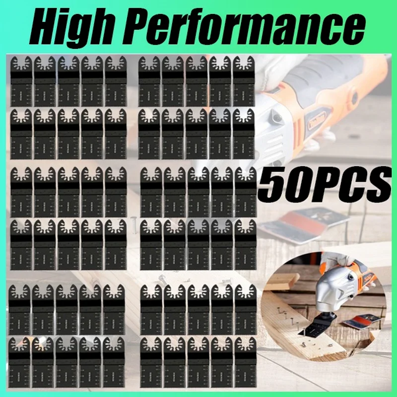 

50/20/10/5/1PC 34mm Carbon Steel Coarse Cutter Saw Blades Bi-metal Straight Wood Mix Oscillating Multitool Power Tool Kit