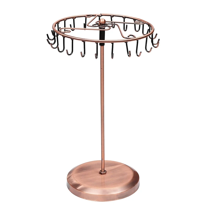 

2 Pcs Necklace Earring Holder Bracelet Fashion Organizer Jewelry Display Stand, Black & Copper